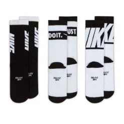 Nike Black/White Crew Socks 3-Pack - Youth -Men's Lacrosse Sales Store 2012370