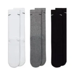 Nike Adult Crew Socks 3-Pack - Black/White/Gray -Men's Lacrosse Sales Store 2013160 2