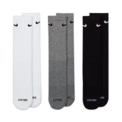 Nike Adult Crew Socks 3-Pack - Black/White/Gray -Men's Lacrosse Sales Store 2013160 3