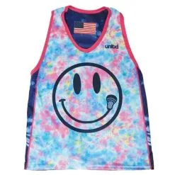 Tie Dye Smile Women's Lacrosse Pinnie -Men's Lacrosse Sales Store 2013940 pink tie dye front
